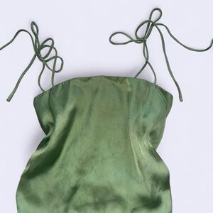 Urban Outfitters Satin Camisole in Olive